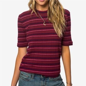 Soft ribbed O’Neill short sleeved mock-turtleneck